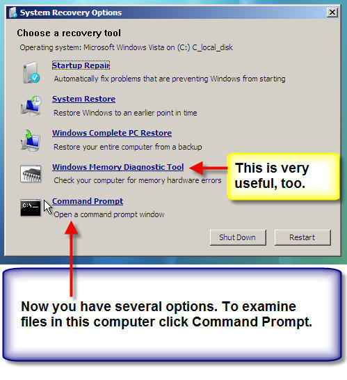 Command Prompt Commands Vista Repair